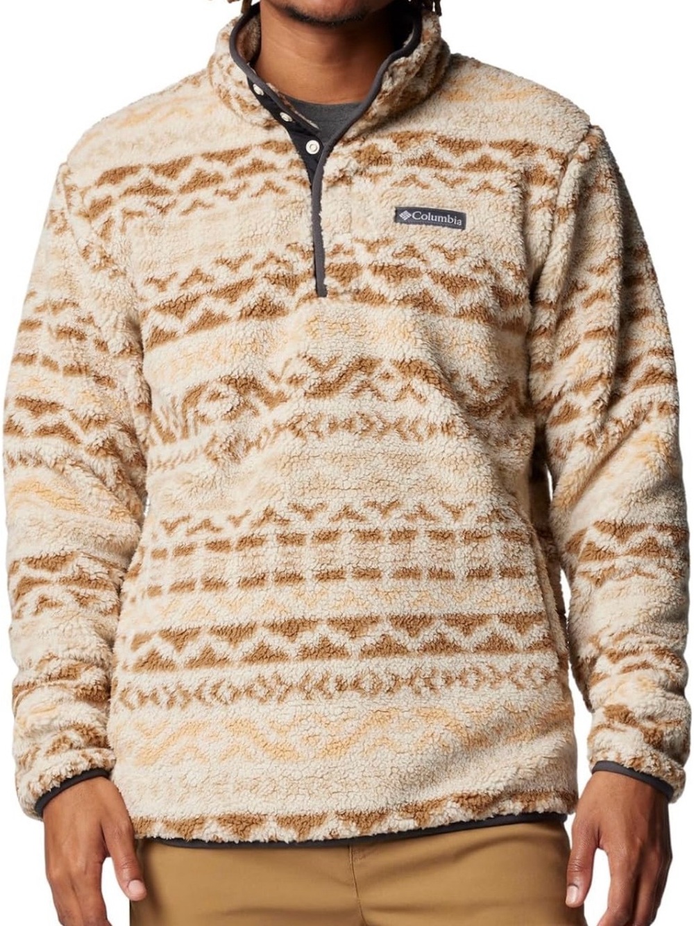 Columbia Men's Rugged Ridge Half Snap Fleece - Dark Stone/Delta Madras Multi